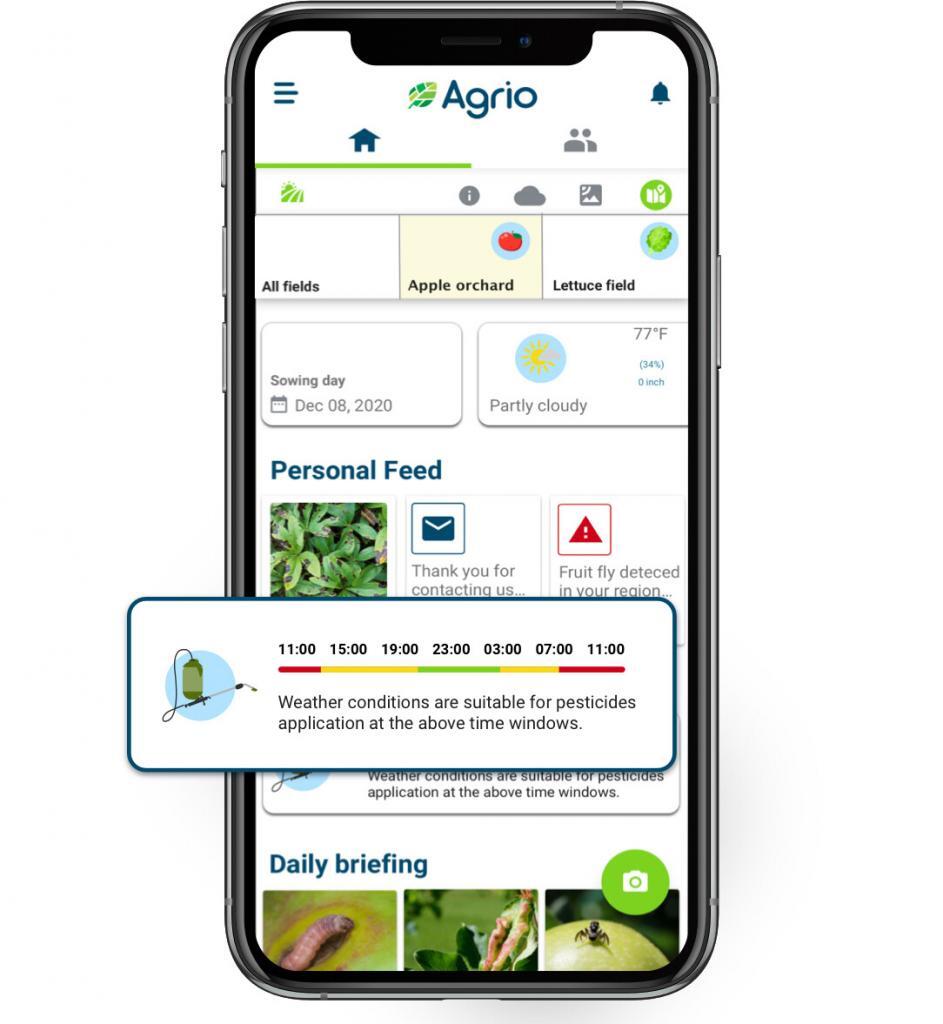 Agrio can help you time pesticide applications to minimize phytotoxicity risk.