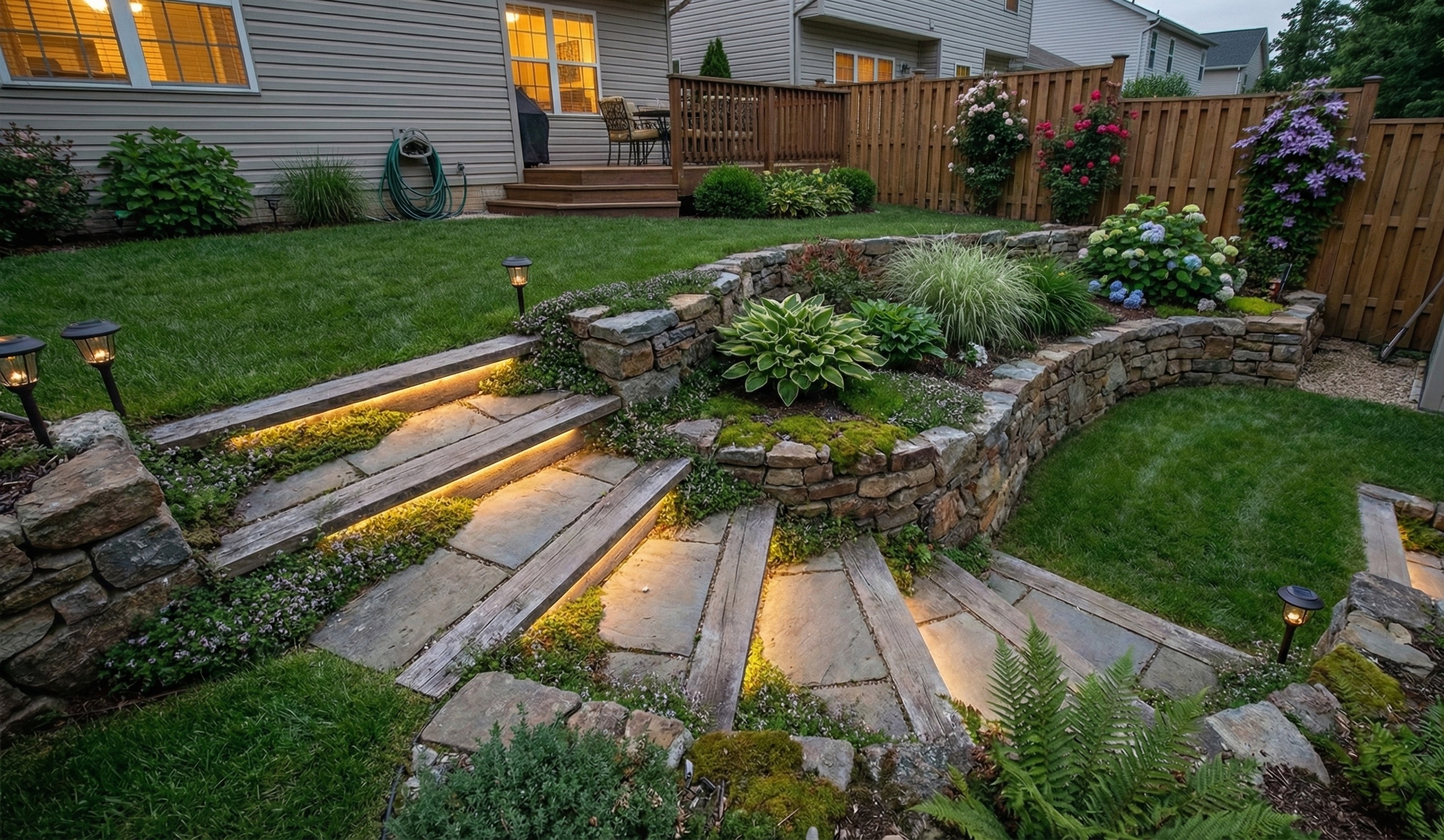 How to Design Outdoor Steps on a Slope — Ideas You Won't Find on Pinterest  | GardenDream, image size:2639x1536
